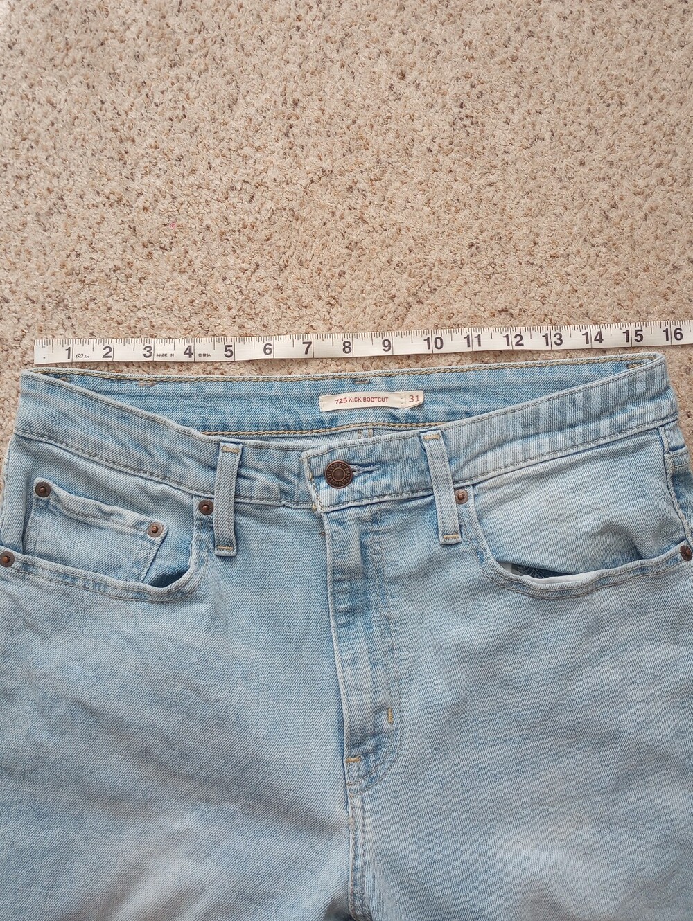 Levi's 725 Kick Bootcut Light Wash Jeans 31 - Picture 7 of 12